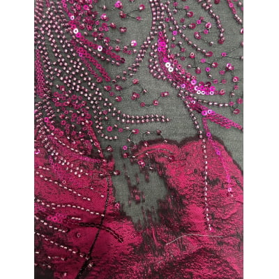 BORDADO JACQUARD COM PEDRARIA HT-72127